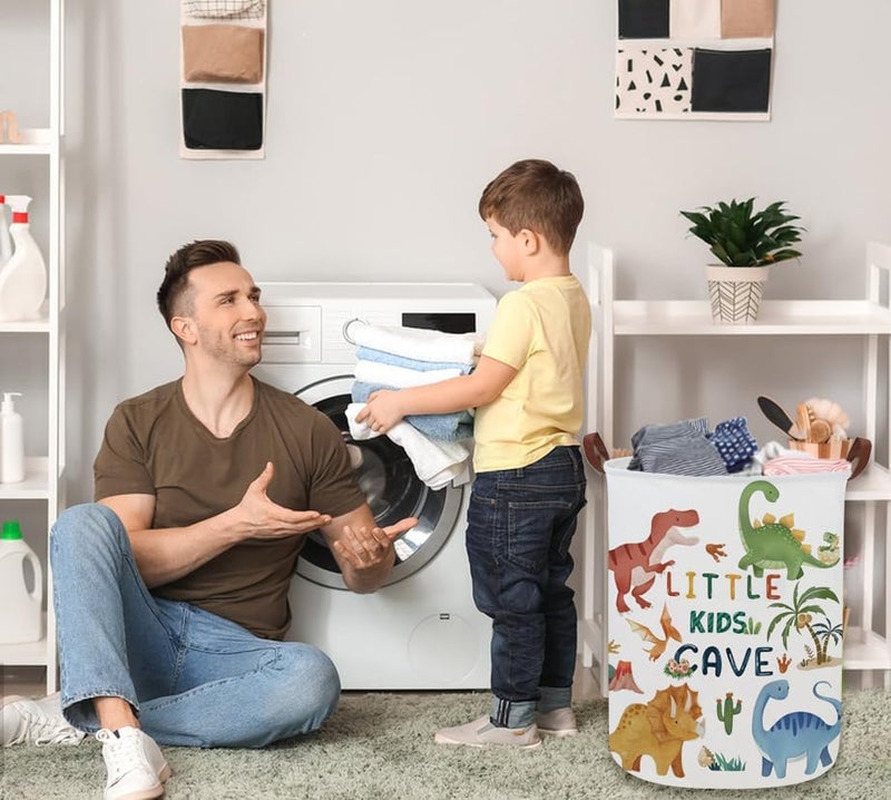 DDBASKET Kids Laundry Basket Dinosaur Hamper for Nursery Boy and Girl Cute Kids Toys Storage Bin Organizer Room Decor for Home(Dinosaur) - Image 3